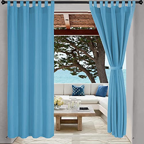 Image of HIPPO Polyester Waterproof Rain Protection Curtains for Outdoor Balcony UV & Sun Protection Curtain (4.5FTX4FT, WR-Azure, Pack of 2)