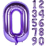 New 40 Inch Purple Digit Helium Foil Birthday Party Balloons Number 0