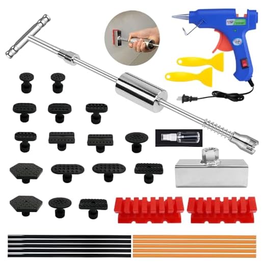 Manelord Dent Puller - Dent Remover with T bar Dent Puller and Upgraded Dent Puller Tabs for Car Dent Repair and Metal Surface Dent Removal