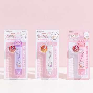3Pcs Kawaii White Out Correction Tape Cute Cat Paw Shaped Aesthetic Correction Pen with Glue Tip Preppy Stuff School Office Stationery Supplies