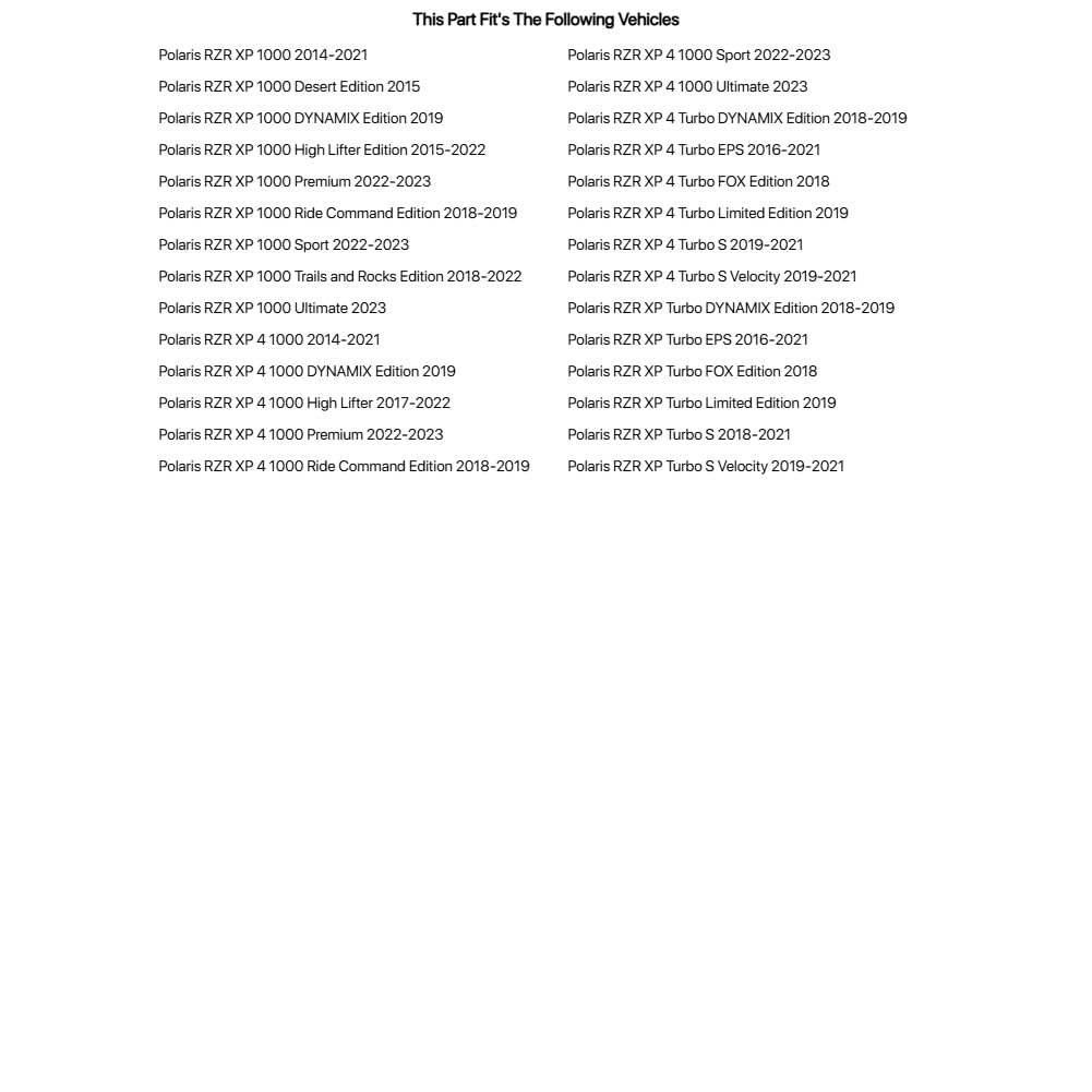 Tusk Wing Vent Kit 20 inch Wing with 1 3/4 inch Roll Cage Clamps for Polaris RZR XP Turbo S 2018-2021