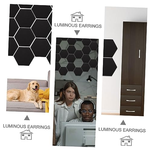 Panel acústico hexagonal absorbente de sonido 3 piezas de alta densidad PU ignífugo negro miniatura 6