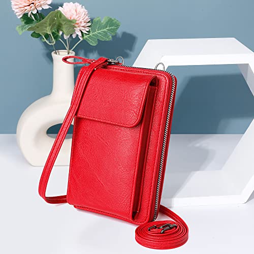 Image of KUKOO Small Crossbody Bags for Women PU Leather Cell Phone Purse Wallet with Credit Card Slots