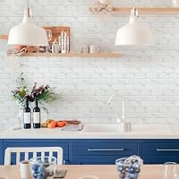 Decoroom Fliesenaufkleber Weiß Brick Vinyl Selbstklebende Fliesenfolie – Ansicht 7