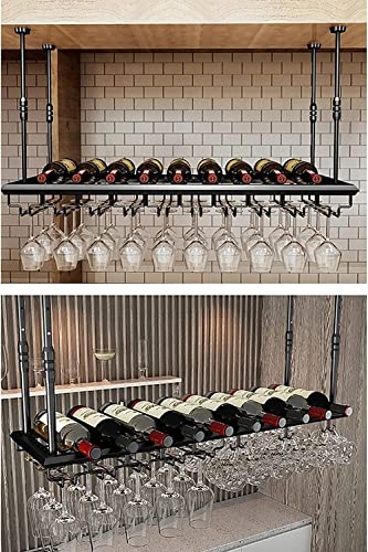 Porte-bouteilles de plafond vintage 60cm réglable pour bar - 5