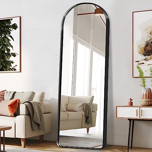 Image of NeuType 71 inchx28 inch Large Arched Mirror Full Length Mirror for Wall Full Body Big Arched Wall Mirror Full Length Wall-Mounted Mirror Aluminum Alloy Frame,Matte Black (Recessed, No Stand)