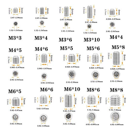 Dancepandas Inbussleutel Schroeven 300 STKS Zeskantschroef Stifttap Roestvrijstalen Stifttapschroeven M3 M4 M5 M6 M8… - Afbeelding 3