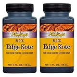 Fiebing's Leather Edge Paint (4oz Black, 2 Pack, 8oz Total) - Edge Kote for Shoes, Furniture, Purses, Couches - Flexible, Water Resistant, Semi Gloss Color Coating Leather Dye to Protect Natural Edges