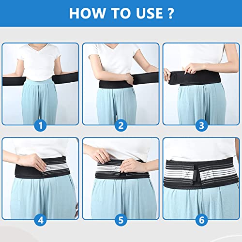 Image of HANNEA Back Pain Relief Belt Reliable Lower Belt for Back Pain Relief Woman and Men Anti-Slip Sacroiliac SI Joint Hip Belts Adjustable Lumbar Support Waist Belts for Women- (Black, Length 140)