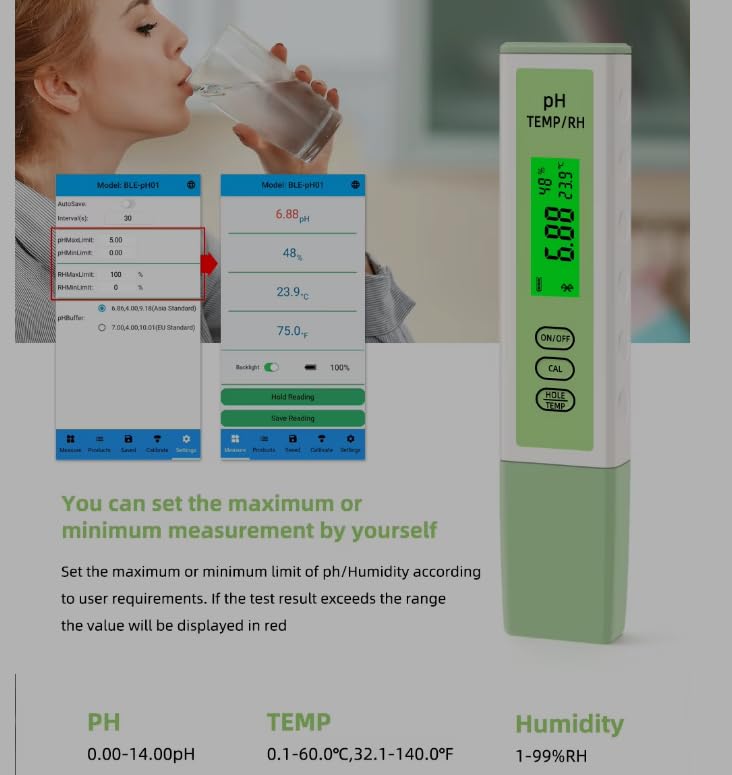 BLE-PH01 App Setting Measurement Limits