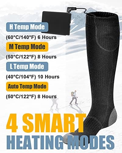 Rantizon Heated Socks For Men And Women, 2022 Upgraded Electric Socks Thermal Foot Warmers Cold Weather Self Heating Socks For Sport Outdoor Camping Hiking Gifts
