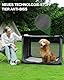 derimkcoa Hundebox faltbar für mittlere Hunde,Hundetransportbox Auto mit verstellbarem Design, reißfesten Netzfenstern & Plüsch-Betteinlage für Zuhause & Reise,106 * 78 * 78cm,Grau