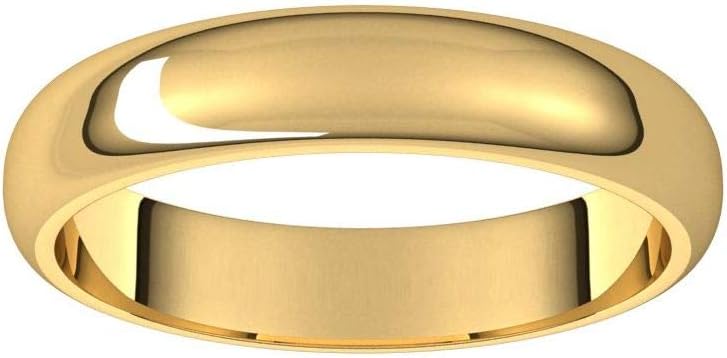 Sonia Jewels Solid 14k Yellow Gold 4mm Wedding Band Ring Classic Plain Traditional - Size 8
