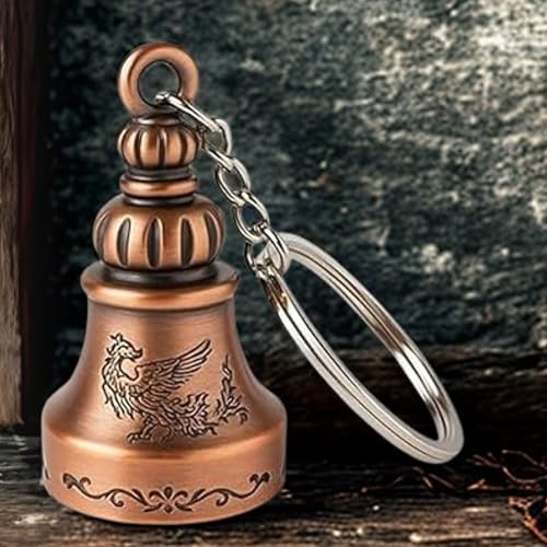 Image of OTTAVO Guardian Bell Keychain, Oxidized Copper, Tibetan Style, 5 cm Height, Good Luck Charm