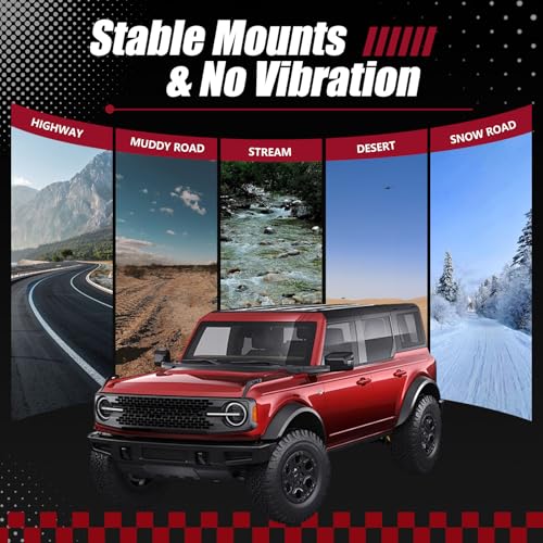 Image of Upgraded Quick Release Dual A-Pillar Light Mounts for Frod Bronco 2021-2026 Non-Destructive Installation, Modular Brackets for Offroad LED Pod Lights & Ditch Lights(No Drilling)