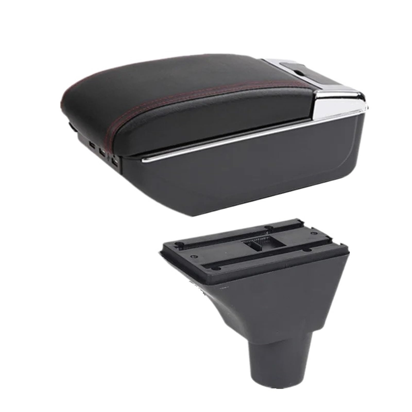 Umdjju D1 Red Line 7Usb For Sandero For Stepway For Dacia For Logan 2 Car Armrest Box Storage Retrofit Accessories Car Centre Console Armrest Box(D1 Red Line 7Usb)