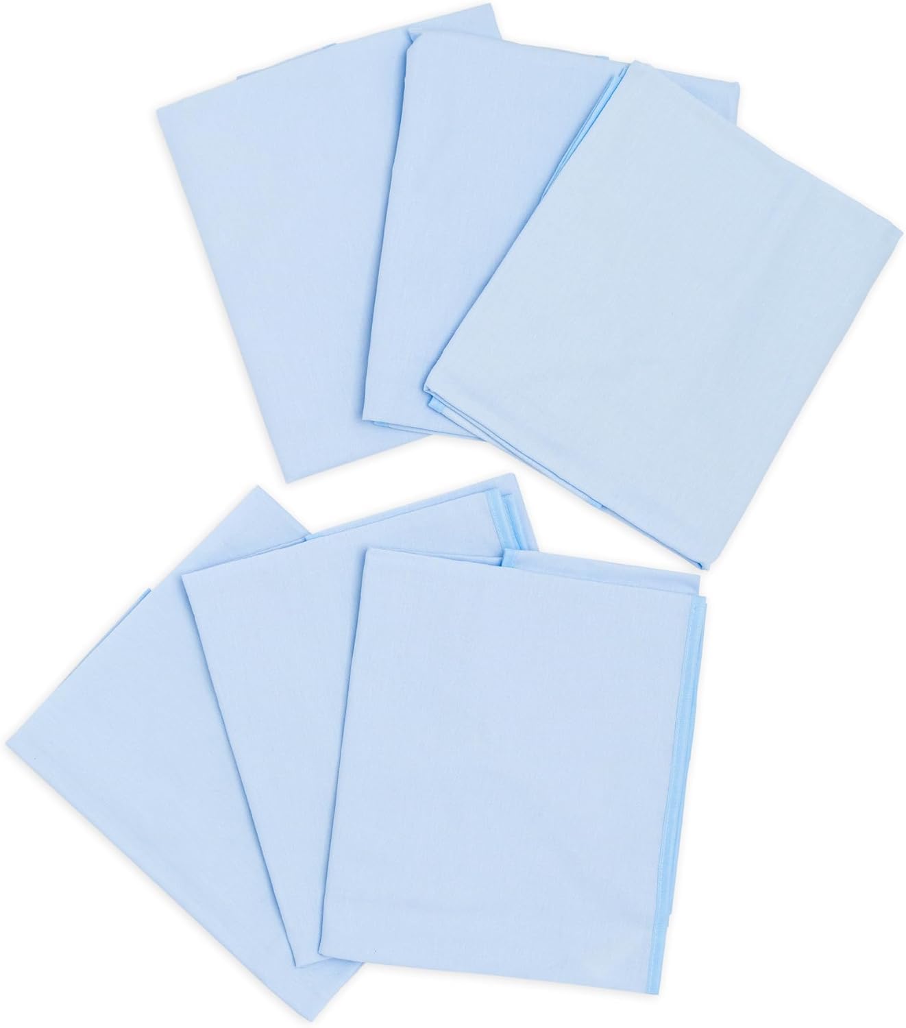 Set 6 Lenzuola Brandina Asilo 130 x 53 cm con Elastici – 100 % Cotone Traspirante, Lavabili & Asciugabili, Vestibilità Perfetta per Nido & Scuola Materna - Colore blu
