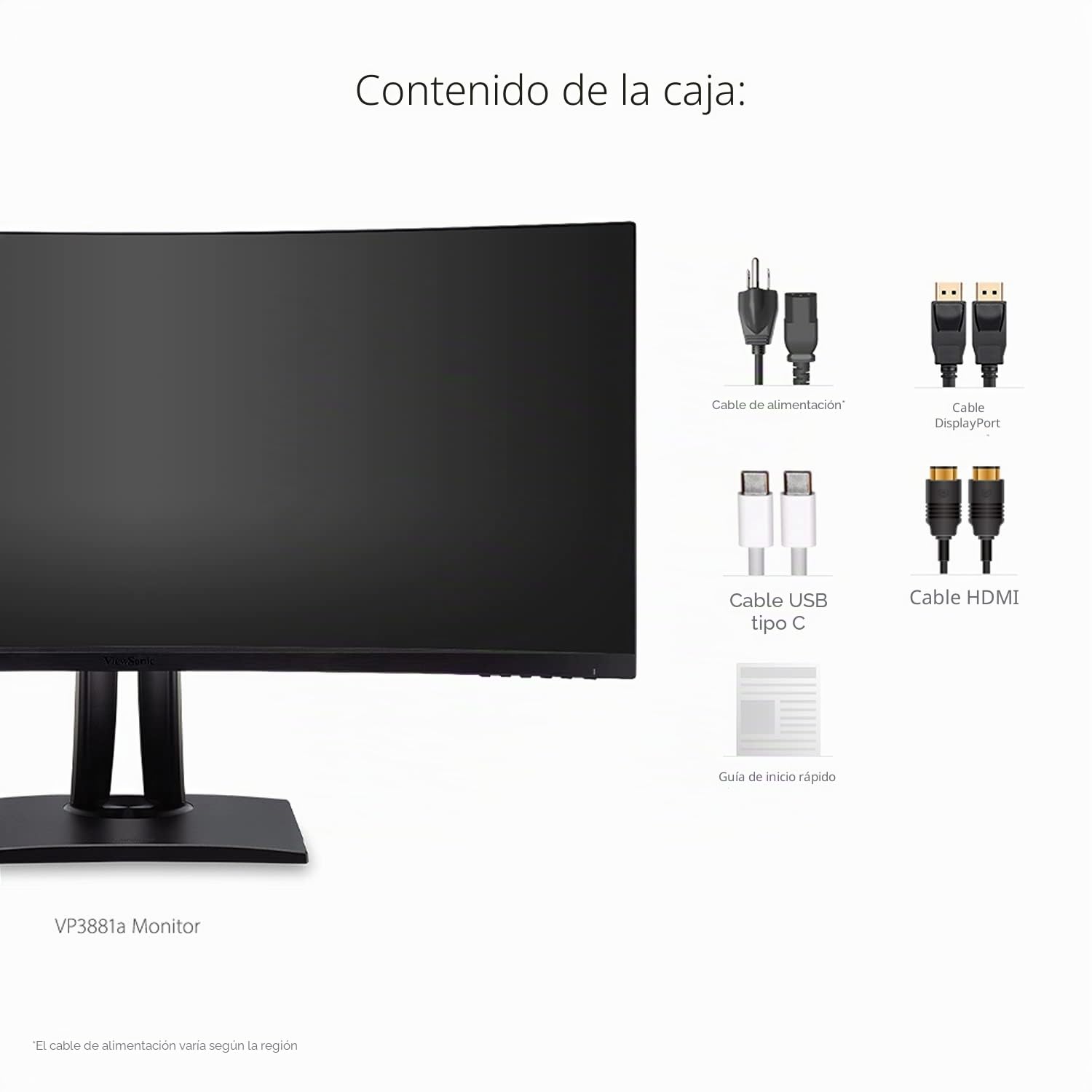 Viewsonic ColorPro VP3881A - Monitor de fotógrafo (95,3 cm/38", función de calibración (WQHD, panel IPS, HDR 400, USB-C, HDMI 2.0, DP, altura ajustable, servicio de intercambio de 5 años), color negro