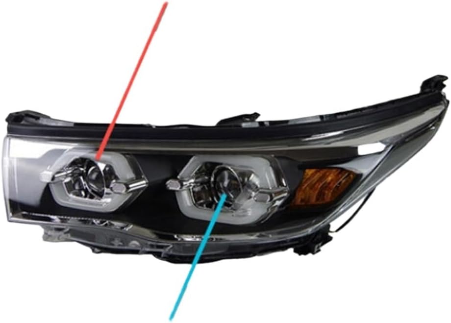 Car Styling Compatible With TOYOTA Highlander 2015-2018 LED Crystal Headlight DRL Fog Lamp Turn Signal Light Low & High Beam Angel Eye Lens(No bulb)