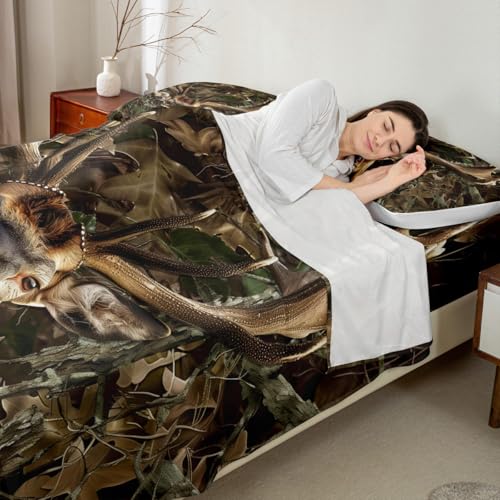 Parure de lit enfant camouflage marron 4 pièces cadeau décoration - 7