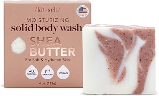 Kitsch Shea Butter Solid Body Wash Bar | Made in US | Hydrating & Moisturizing Body Wash Soap Bar | All Natural Body Wash Bar Soap for Women & Men | Zero Waste Body Soap | Paraben Free | 4 oz