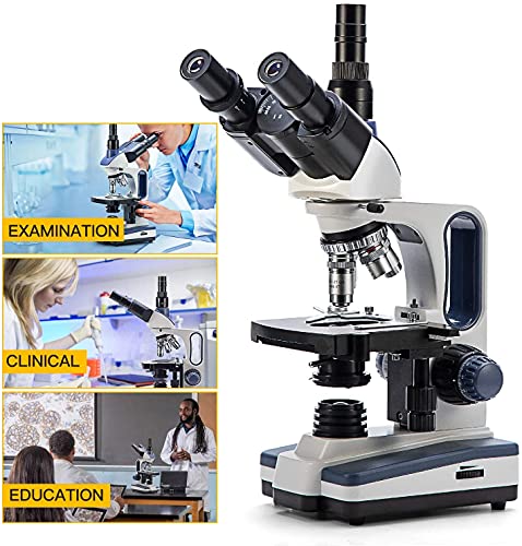 Swift Sw350T Compound Trinocular Microscope,40X-2500X Magnification,Two-Layer Mechanical Stage,With 5.0 Mp Camera And Software Windows/Mac Compatible And 5 Pcs Prepared Slides And 5 Pcs Blank Slides #TOP5