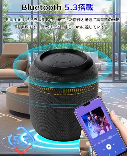 Bluetooth スピーカー ワイヤレススピーカー 【2026年新モデル】 ポータブルスピーカー Bluetooth5.3対応 小型 2 台ペアリング TFカード/AUX対応 重低音強化 防水耐衝撃 RGB ライト Type-C充電式 お風呂で使用可能 持ち運びやすい PC/スマホ対応 旅行用 集まり 家庭用