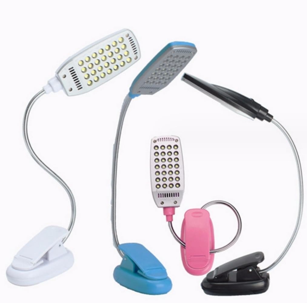 Anso Blue Flexible Usb Battery Power 28 Led Light Clip-On Bedside Table Light Goose Neck Desk Lamp (Blue)