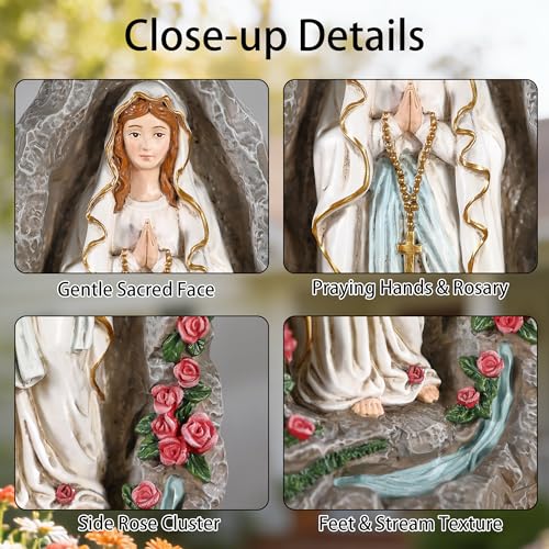 Estatua Nuestra Señora de Lourdes 18 Pulgadas miniatura 3