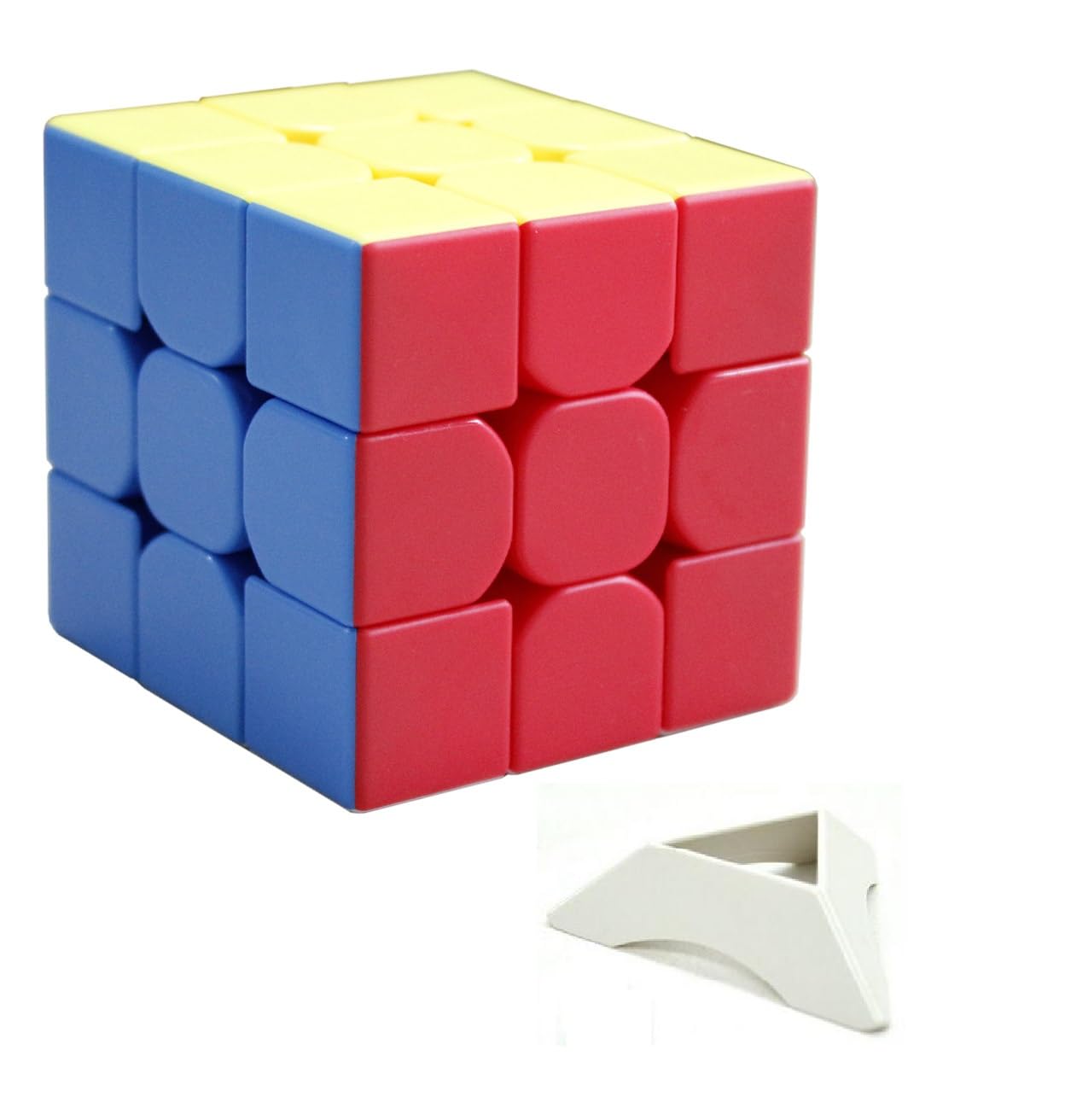 Oostifun 3x3 Multicolor 3D Turning Cube 3x3x3 Speed Magic Puzzle Cube Stickerless + Display Stand