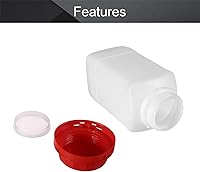 Vista 3 de 4 botellas de plástico de 33.8 fl oz/33.82 onzas, botella de reactivo químico de laboratorio, recipiente de plástico de boca ancha, contenedor