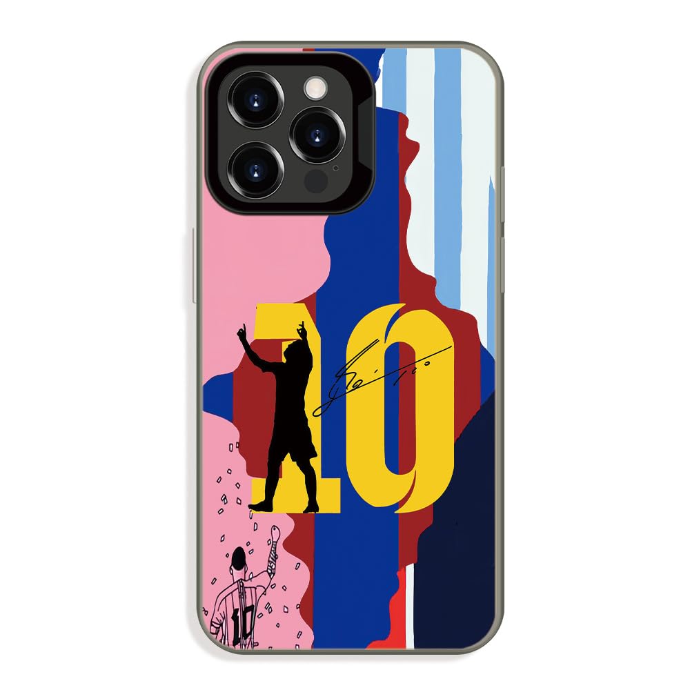 Custodia a puzzle n. 10, compatibile con iPhone 15 Pro Max, design con capra da calcio, custodia protettiva antiurto antiscivolo (Leo)