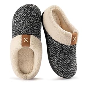 ULTRAIDEAS Women’s Indoor Bedroom Slipper with Memory Foam, Gift for Women, Wool-Like House Shoe with Anti-Skid Rubber Sole for Ladies
