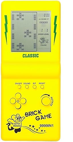 HLF Consola de juegos retro de ladrillo de pantalla grande de 3.5 pulgadas para juegos de bloques de construcción de los años 8090, juego de