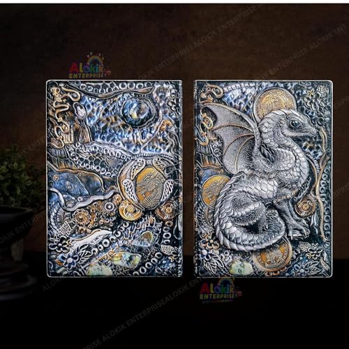 Image of MANAKI 3D Vintage Dragon DND Journal Writing Notebook,3D Dragon Embossed Leather Notebook Travel Journal With 200 Pages A5 Journal Diary Writing Valentines Anniversary Birthday Gifts for Men Women