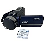 Vivitar 4K HD Digital Video Camera with WiFi, Built-in Night Vision – Blue (DVRE401-BLU)
