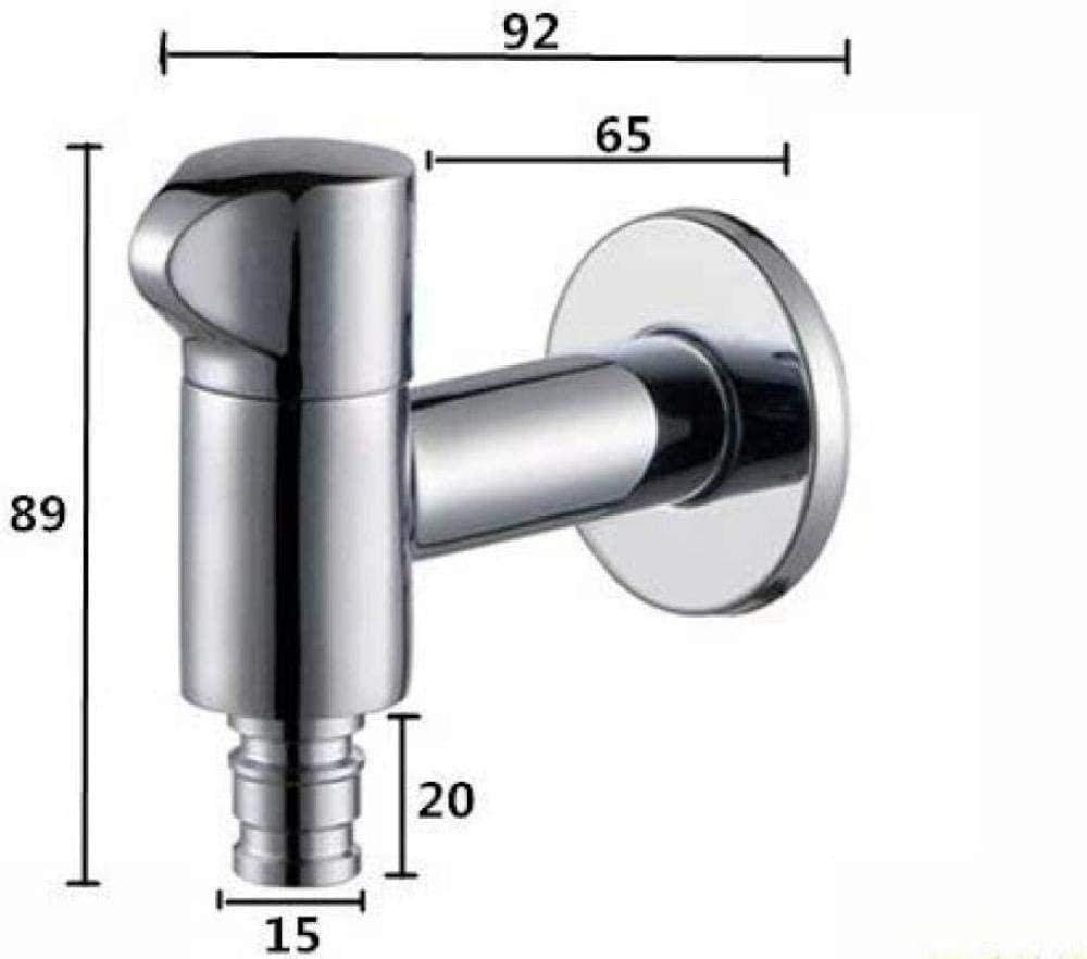Grifo redondo de cobre para jardín, balcón, lavandería, piscina, acabado cepillado, grifo corto para piscina con función de apertura rápida de frío único