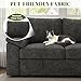 SUAWY 108 Inch Sectional Sleeper Sofa with Pull Out Bed,U Shaped 7 Seat Modular Sectional Sofa with Storage,Sectional Couches for Living Room,Cloud Modular Couch,Removable Sofa Cover,Dark Grey