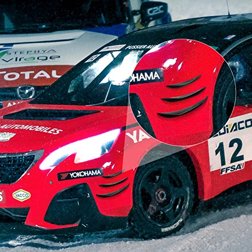 12 Pcs Universal Car Spoiler Canards Kit Front Bumper Lip Splitter Car Exterior Soft Fins Car Canards For Car Body Auto Anti Collision Strip Decoration Decal Sticker Accessories, Carbon Fibre Black #TOP5