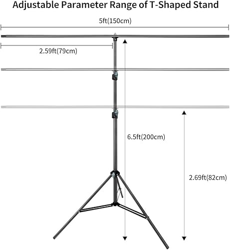 Miniatura 2 de Kit de fondo verde de 5 x 6.5 pies con soporte en forma de T, kit de soporte de fondo de pantalla verde portátil con bolsa de transporte y