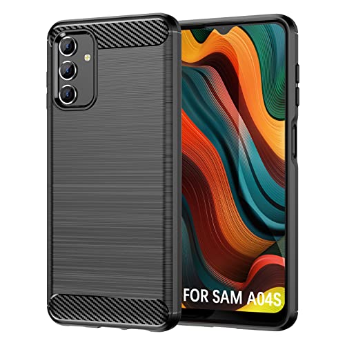 SCL Coque Samsung Galaxy A04S Housse Etui Coque TPU Noir Anti-dérapant Anti-rayures Absorption des Chocs