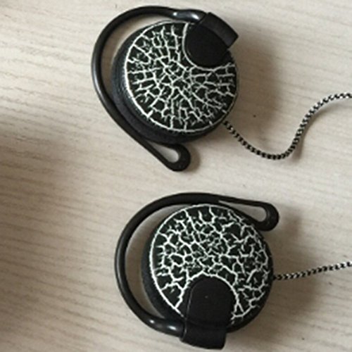 Delleu - Auriculares de Diadema con Gancho y micrófono para iPhone y iPad Negro Negro