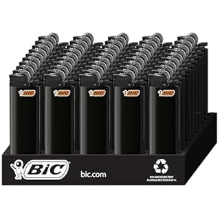 BIC Maxi Pocket Lighter, Special Edition Series, Black, 50 Count Tray of Lighters