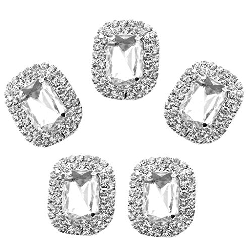 Phenovo 5pcs Botones de Costura Artesanía DIY Adornados con Brillantes Rhinestones