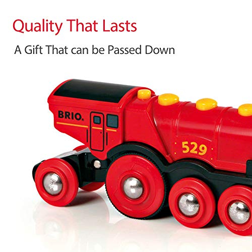image for BRIO World 33592 Mighty Red Action Locomotive | Battery Operated Toy T