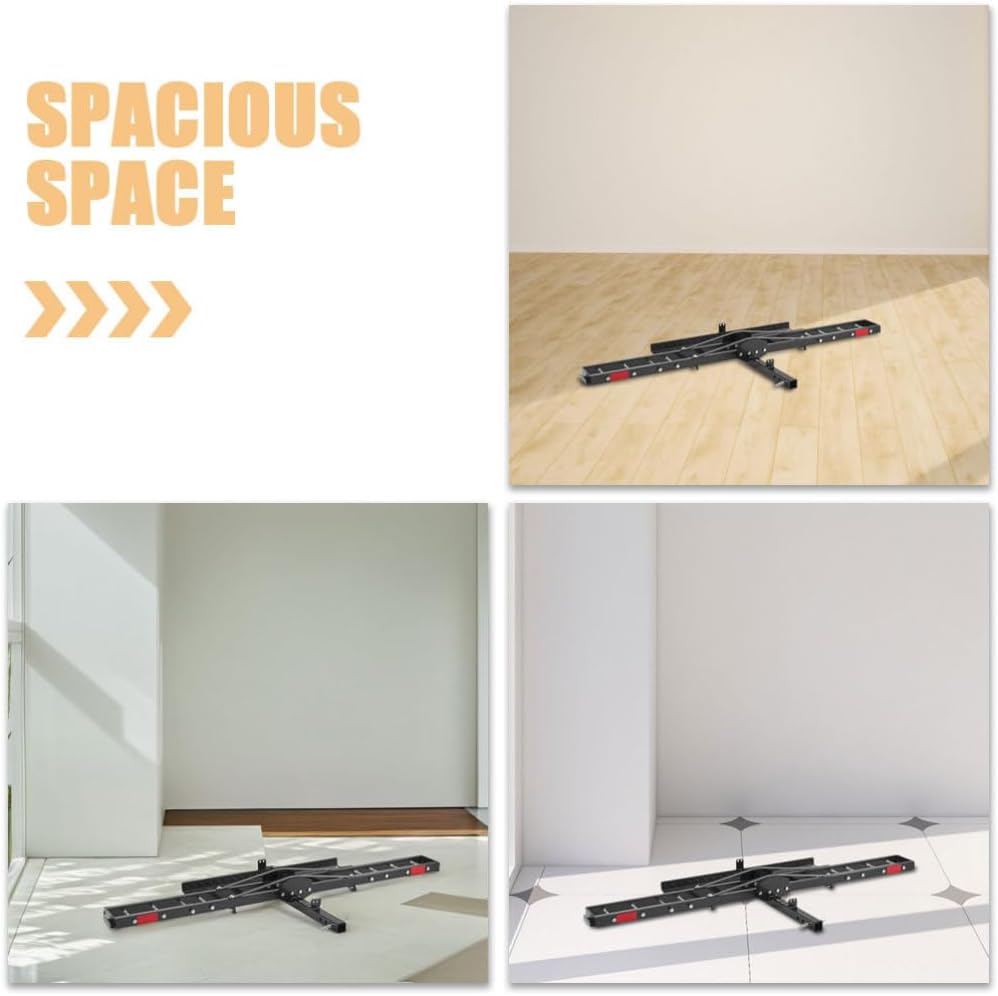 600LBS Motorcycle Trailer Hitch Carrier Scooter Dirt Bike Trailer Hitch Mount Rack with Loading Ramp, Heavy Duty Steel Motorcycle Rack