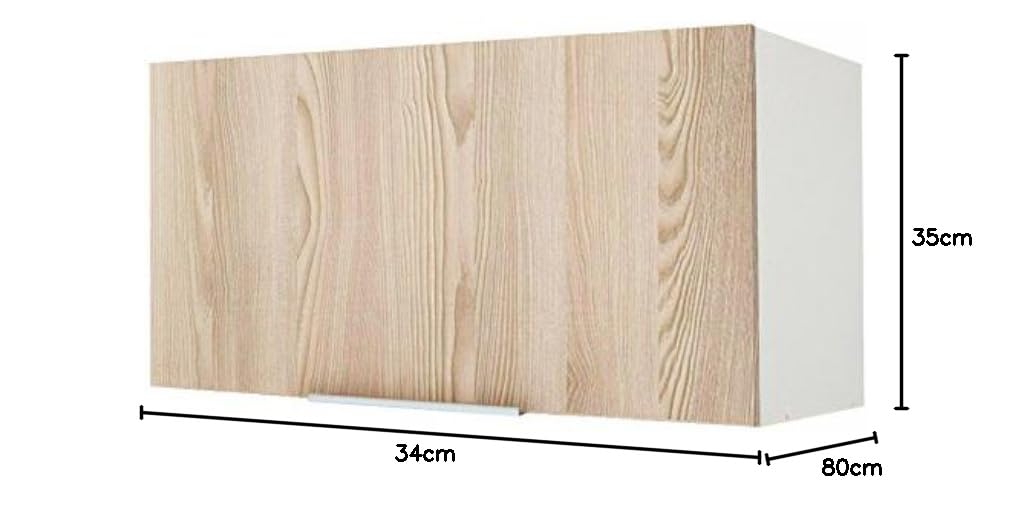 Berlioz créations – Subwoofer Alto de Cocina sobre Campana 80, Paneles de partículas, Fraxinus Sablé, 80 x 34 x 35 cm