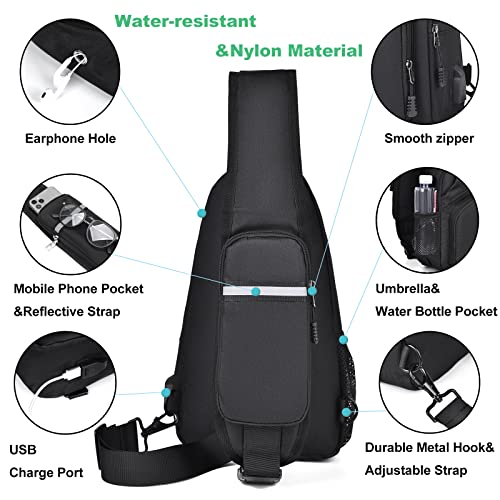 Sling Bag Sling Backpack Crossbody Bag For Women Men Chest Shoulder Bag Travel Hiking Daypack (Red) #TOP3
