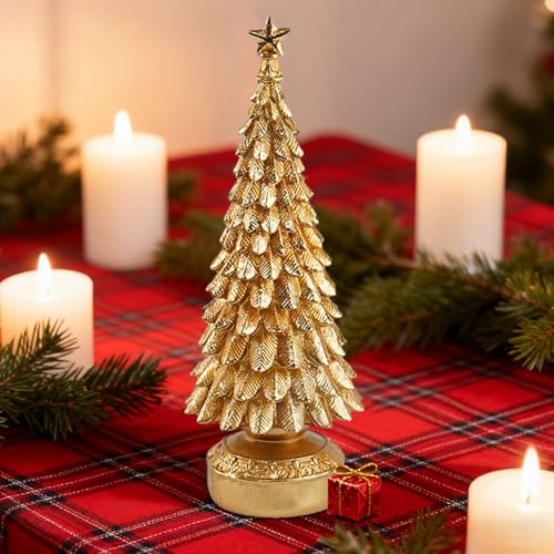 Figurine de sapin de Noël en résine compacte incassable pour centre de table fixe - 8