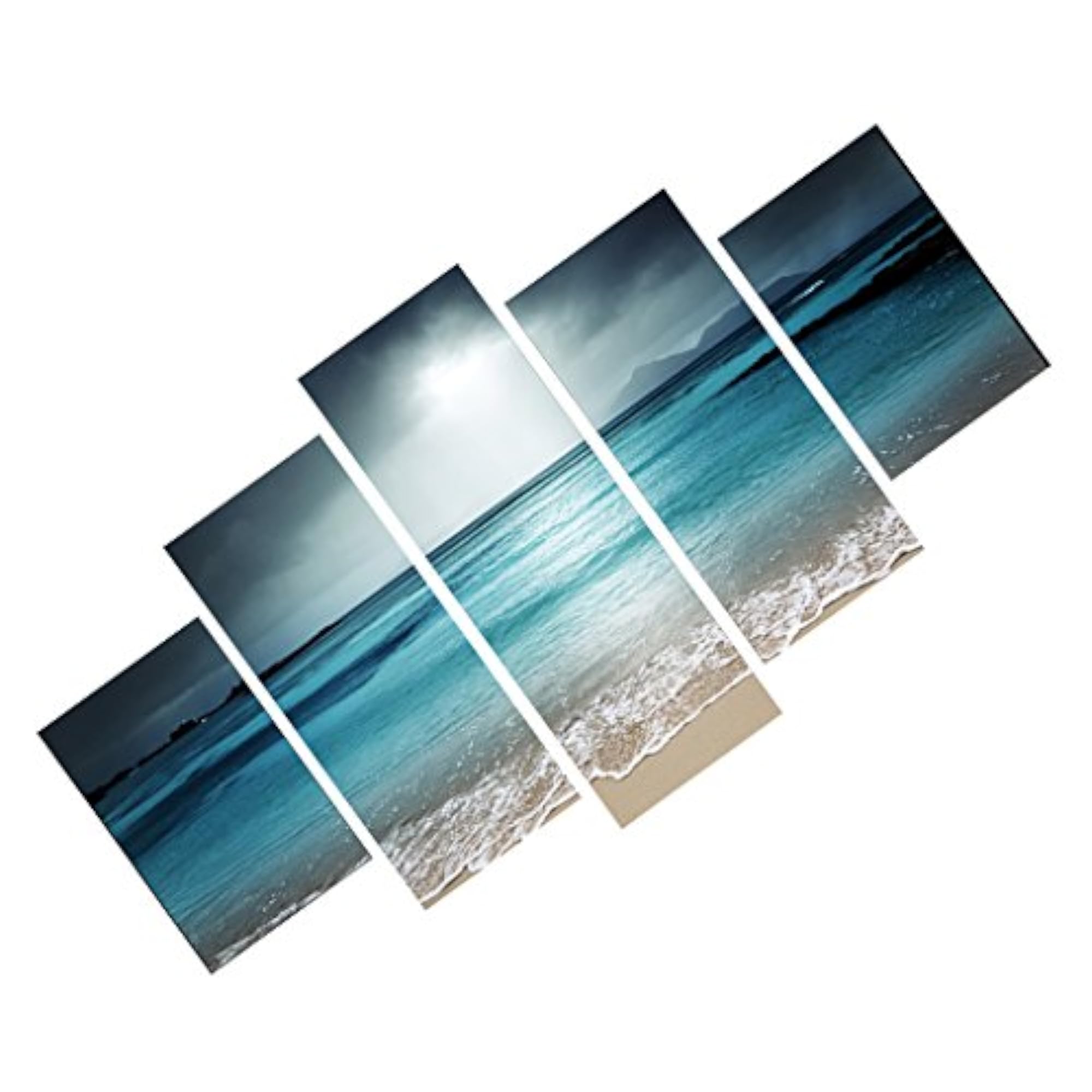 5 Pieces Beach Sunset Canvas Wall Art Set, Decorative
